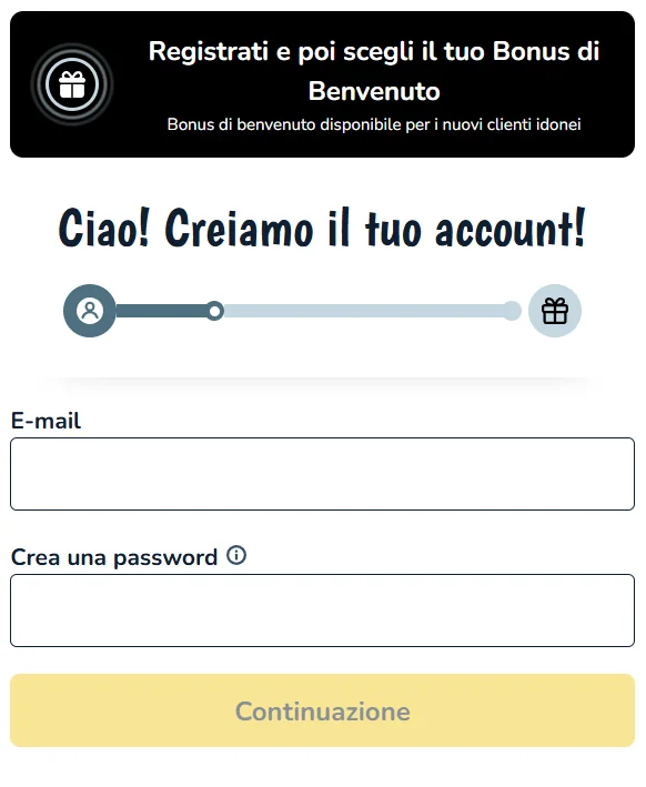 Schermata di registrazione Vlad